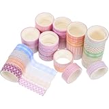 NOLITOY 32 Rollen Washi Tape Kariert 2m Pro Rolle Masking Tape aus Washi Papier für Scrapbooking Journaling Selbstgemacht Kunstprojekte Dekoratives Klebeband für Planer und