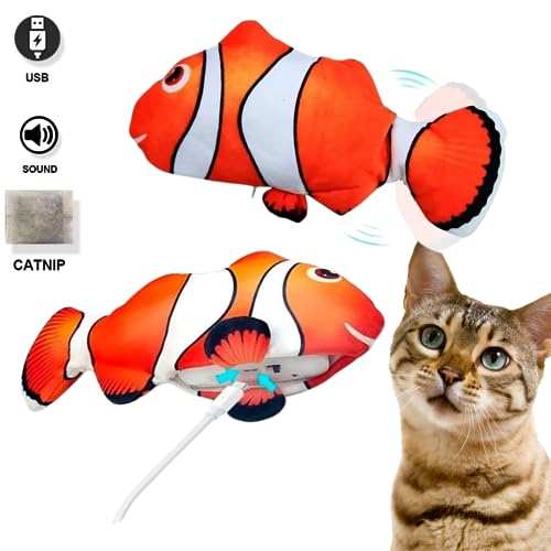 Brinquedo Peixe elétrico interativo gato c/catnip se mexe Pelucia Pet (Variação 2)