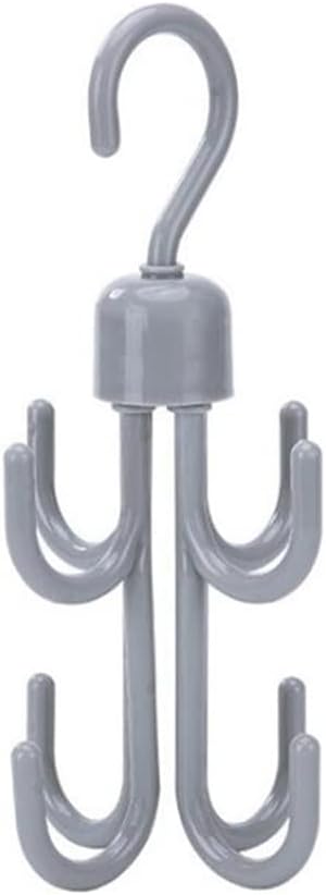 2 Pcs 8-Hooks Rotatable Storage Holder Rack Shoe Rack Hook Tie Belt Clothes Organizer Towel Hanger Bedroom Finishing Rack(Gray)