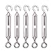 Houdao 5 Pezzi Tenditore Acciaio Inox Tendifilo Stendibiancheria M5 Regolabile con Gancio e Corda per Occhi Ganci per Tende da Sole Esterne per Corda da Arrampicata,Filo di Acciaio, Antenna (M5)