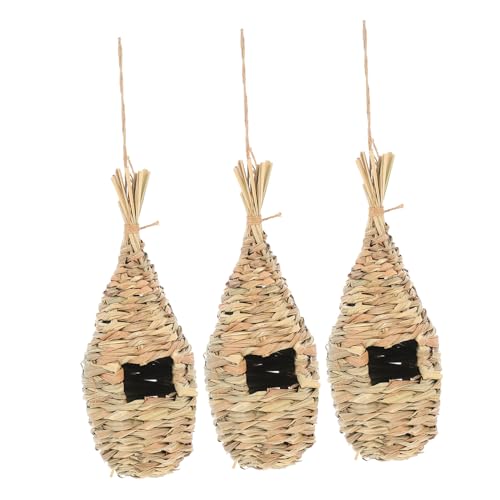 ifundom - ifundom 3pièces Nids Oiseaux Décoratifs Suspendus Nichoirs Artisanaux Accessoires De Jardin pour Petits Oiseaux