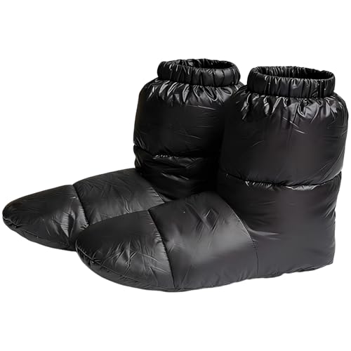LUMINFLY Down Booties Socks, High-Top Sleeping Socks, 2.1 Oz Lightweight Camping Foot Warmer, Windproof Polyester, Wear-Resistant, Includes Drawstring Bag, for Outdoor, Home, Travel