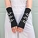Insdark Steampunk Rock Arm Warmers Y2k Women Goth Fingerless Fashion Thumb Hole Buckle Rave Arm Covers Witch Foream Sleeves Gothic Emo Punk Skateboard Grunge Concert Evening Party, Soild Black