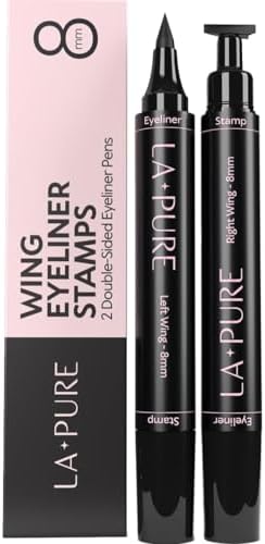 LA PURE Winged Eyeliner Stamp for Easy Cat Eye Makeup 2x, Black – 8mm