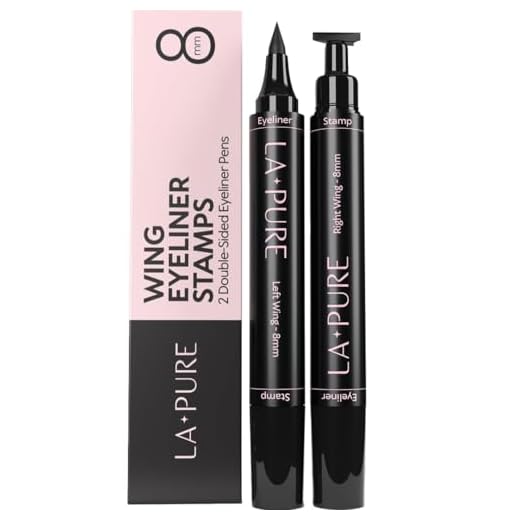 LA PURE Waterproof Eyeliner Stamp - 2 Wingliner Black Make Up Pens, Vamp Style Wing, Smudgeproof & Sweatproof, Perfect Cat Eye Look, Winged Long Lasting Liquid Eye Liner Pen, Eyeshadow, No Dipping