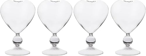 UPKOCH 4 vasos de cóctel en forma de corazón, copas de vino, copas de Martini, tazas de champán para bar, boda, fiesta, banquete