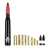 Ajxn Pack-1 Car Bullet Antenna, 5.5' Universal Stabilized Waterproof Antenna Mast, Crossed Skull Antenna Mast, Compatible with Ford F150 F250 Dodge Ram Chevy Heavy Duty Pickup Antenna (Red)