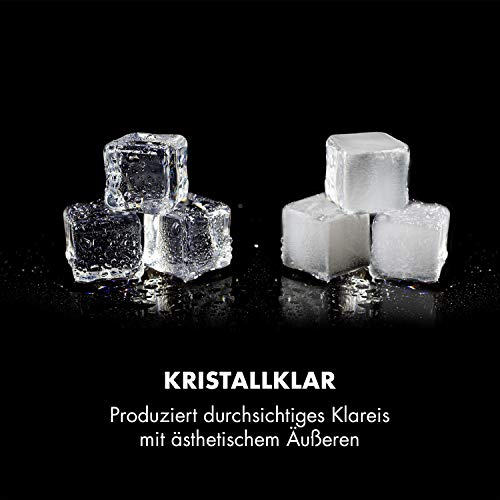 Klarstein Eiswürfelmaschine Klein, 2,5L Eiswürfelbereiter, für Mittelgroße, Klare Eiswürfel, Schnelle Mini, mit Sicherheitsalarm, 13kg/24h – Bild 4