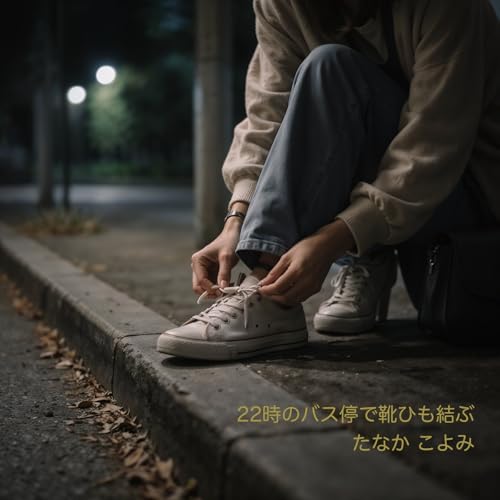 22時のバス停で靴ひも結ぶ