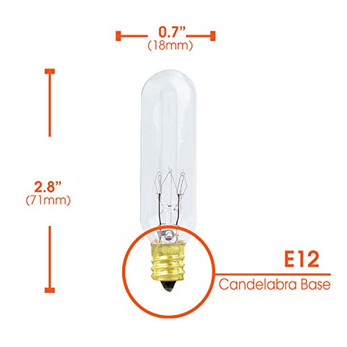 15W Incandescent Exit Sign And Himalayan Salt Lamp Light Bulb, T6, E12 Candelabra Base, Dimmable, 145V, (2 Pack) #TOP2