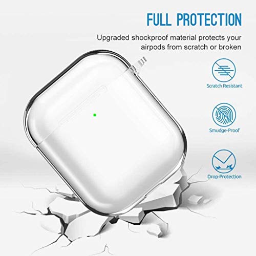 Valkit Compatible Airpod Case Cover, Clear Airpods Case With Keychain Soft Tpu Protective Cover Shockproof Case For Girls Women Men Compatible With Apple Airpods Charging Case 2 & 1 - Transparent #TOP3