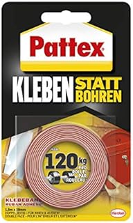 Pattex taśma samoprzylepna, bardzo mocna dwustronna taśma samoprzylepna, do montażu wewnątrz i na zewnątrz, montaż na ścianie bez wiercenia, 19 mm x 1,5 m, 9H PXMT2
