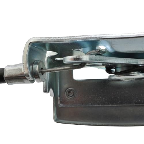 Easyboost Bedienungshebel Gashebel Gaszug Bowdenzug Gasgriff Gaskabel Gasseil mit Mantel und starrem Kabel für Rasenmäher mit Z-Endstück Metallausführung