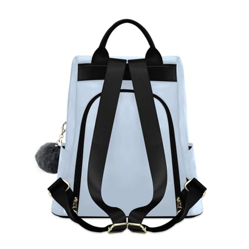 Sac à dos bleu clair pour femme en polyester multi-poches chic