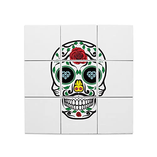 Carreaux Céramique Crane Muerte Mexique - Grand Format 45,6x45,6 cm Motif Squelette