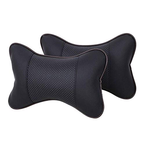 Oreiller cervical os Car care 2PC Voiture Auto Siège Tête Coussin Coussin Appuie-tête Coussin Coussin Appui-tête Coussin Couvre-siège Housse-Noir_Chine