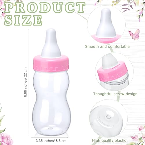 Image of Roowest 512 Pcs Baby Shower Games Guess How Many Pacifiers Sign 100 Small Guessing Games 10 HB Pencils 750ml Milk Bottle 400 Acrylic Pacifiers Decoration for Guest Gender Reveal(Pink,Butterfly)