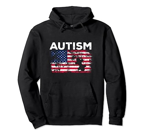 Autismus ASD Bewusstsein Amerikanische USA Flagge Herzschlag 4. Juli Pullover Hoodie