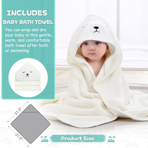 image for MoreFeel Collapsible Baby Bathtub for Newborn with Thermometer & 1 Hoo