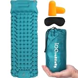 Matelas Gonflable 1 Place Matelas Camping Matelas Plage Bleu Canard