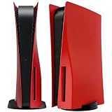arVin Replacement Side Shell Plate for PS5, Replacement Cover for PS5 Disc Version Console, Dustproof Accessories for PS5 Console, ABS Case - Red