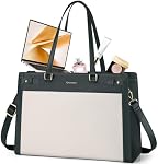 RAINSMORE Sacs pour ordinateur portable pour femmes 15.6 1 cm PU Sac en cuir de travail de fourre-tout pour femmes Sac informatique Etanche mallette Professional