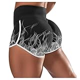 Leggings Yoga Shorts Capri Frauen Basic Slip Bike Shorts Kompressionstraining (M,2Grau)