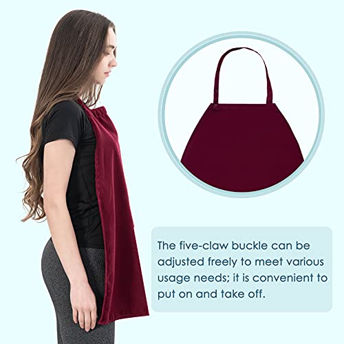 Yearstar 2 Pack Adult Bib, 27"X19" Apron Adjustable Multipurpose Washable Reusable Clothing Protector Feeded, For Elderly, Patient Or People Need Care, Navy Blue Burgundy #TOP2
