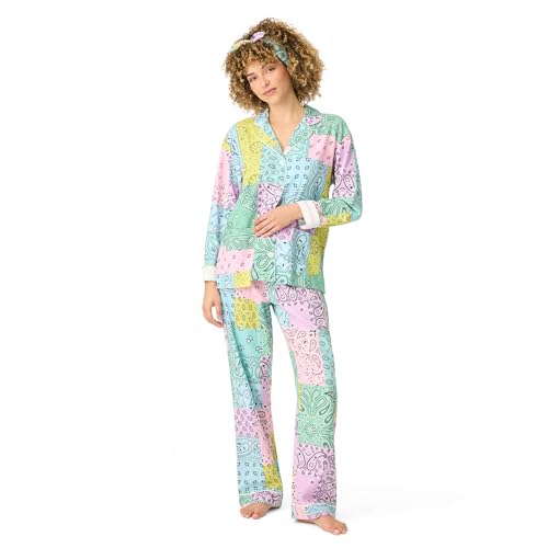 PJ Salvage Women's Flannel Pajama Set with Headband