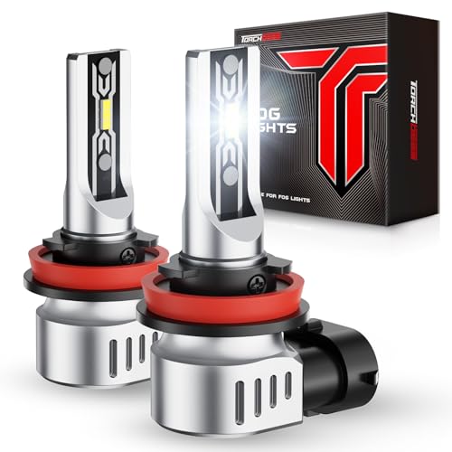 Image of Torchbeam H11 /H16 /H8 LED Fog Light Bulbs, 12000LM 600% Brighter, 3-Minute Quick Installation, 1:1 Mini Size Plug and Play H11 LED Fog Lights for Cars, Trucks, SUVs, Pack of 2