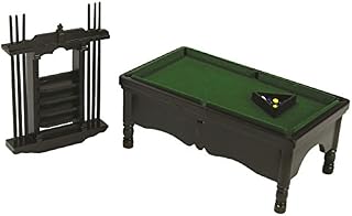 Dollhouse Miniature Black Pool Table Set