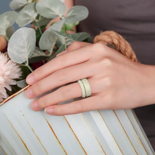 Egnaro Women's Stackable Silicone Rings, 2.5/5.5mm Wide 1.8/2mm Thick Bands by Egnaro - Used condition - Image 3