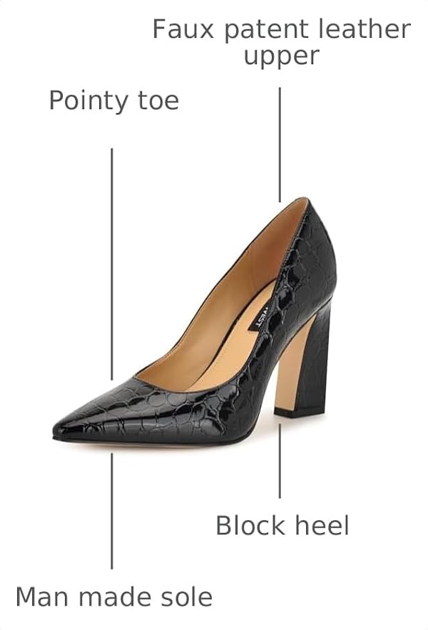 Nine West Women's Tamant Pump, Black Croco Patent 001, 7.5 by Nine West - Used condition - Image 3