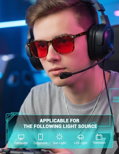 image for TIJN Sleep Glasses with Blue Green Light Blocking, Red Light Lens for 
