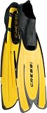 Cressi Agua - Unisex Premium Flossen Self Adjusting zum Tauchen, Apnoe, Schnorcheln und Schwimmen, Gelb (Gelb/Silber), 35/36
