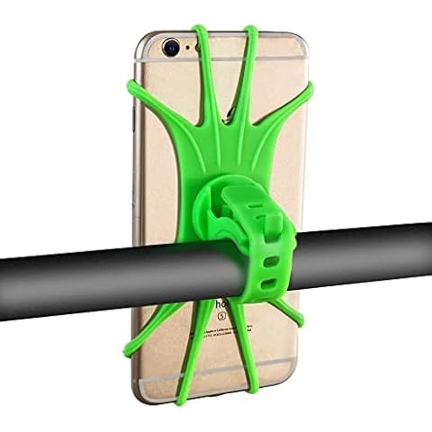 ZHJINGYU Bike Phone Holder, Green,Silicone Universal Motorcycle Handlebar Mount Accessories, 360° Rotation Bicycle Phone Mount Compatible with Various Brands of Mobile Phones Cover