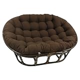 International Caravan Double Papasan Chair - Rattan Wicker Chair with Twill Cushion Brown