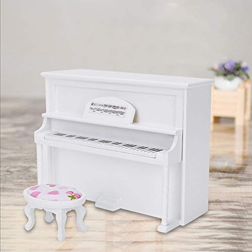 SPYMINNPOO Puppenhaus-Miniaturklavier, 1:12 Puppenhaus-Zubehör, Mini-Klavier, Modellspielzeug, Holzmodell, Mini… – Bild 6