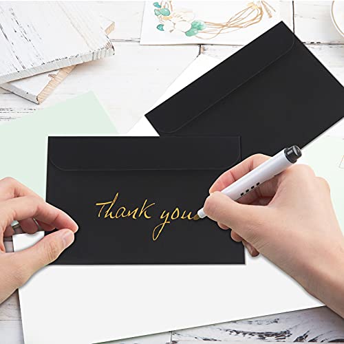 100Pcs 4X6 Black Paper Envelopes, Rectangle Black Envelopes For Invitations Weddings Business Birthday Graduation Party #TOP3
