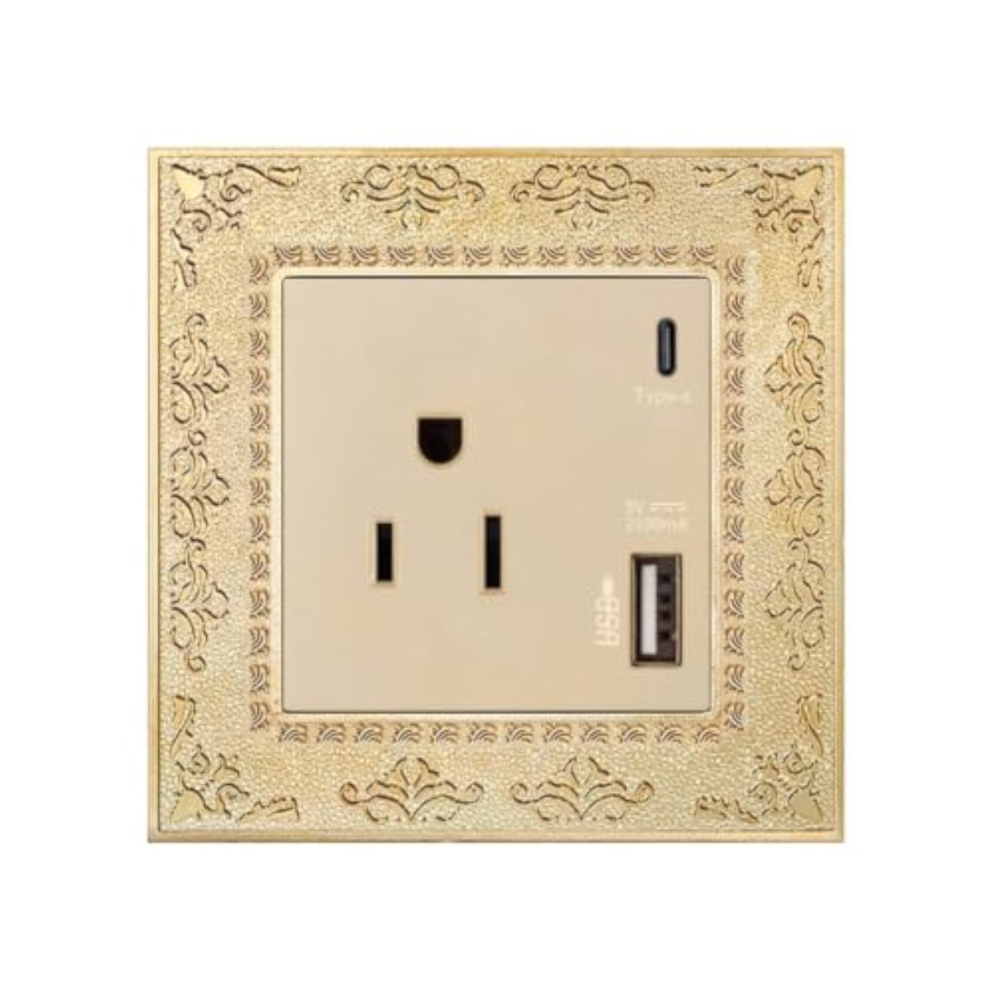 Decorative Outlet Faceplate with Floral Border