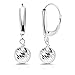 Sterling Silver 8mm Diamond-Cut Beads Dangle Leverback Earrings