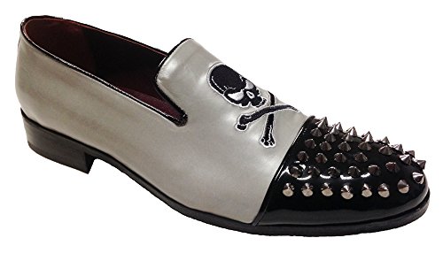 Mocasines de piel para hombre gris calzado cómodo de vestir y zapatos de piel caballero