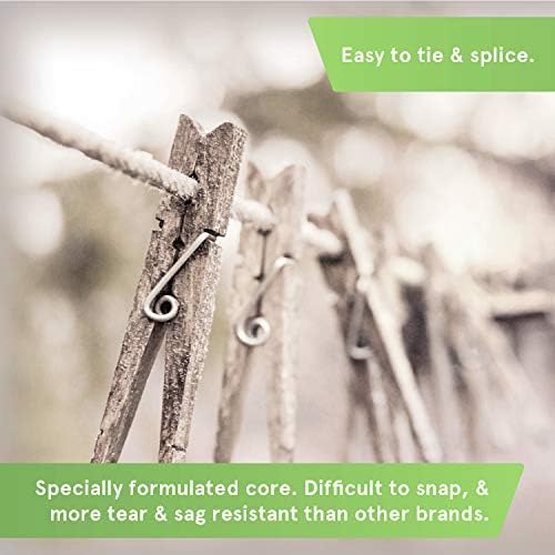 The Strongest Natural Cotton Clothesline Pulley by Smiths® | 30m/99ft X 5.5mm | Soft Braided 130kgs Pulling Force Rope | Snag & Tear Resistant | 1 Year Guarantee!
