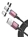 Produktbild Kuulaa 3-in-1-Magnetladekabel, 3A-Schnellladekabel aus Nylon, geflochten mit LED Light Magnetic USB Ladekabel für Micro-USB, Typ C-Geräte und iProducts