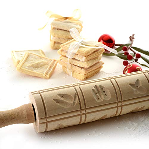 Norpro Springerle Wooden Rolling Pin, 10", Light Brown #TOP5