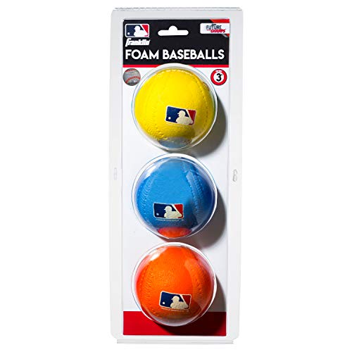 Franklin Sports Foam Baseballs - Soft Foam Practice Baseballs For Kids - Perfect For Hitting And Indoor Or Outdoor Play - 3 Pack - Official Mlb Licensed Product #TOP7