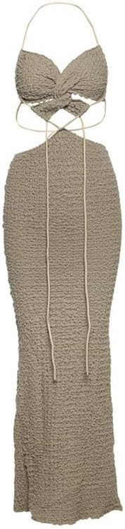 JSEIAJB Women Sleeveless Suspender Breasts Dress Fashion Bandage Hip-Wrapped Dress