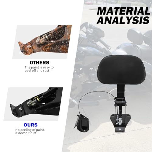 Motorcycle Adjustable Rider Backrest with Pad Foldable Driver Backrest Fit for Harley Touring Road King Street Glide Electra Glide CVO FLHR FLHX FLHT 2009-2025 by HDBUBALUS - Used condition - Image 6
