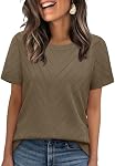 WIHOLL Ladies Tops Short Sleeve Knit Sweaters for Women Tops | 2026 Fall Outfits for Women,Crewneck Basic Tunic Tops,Suitable for Four Season Wear