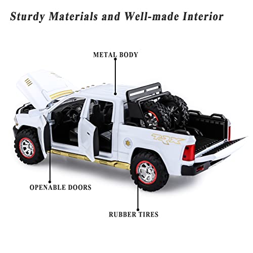 Sasbsc Ram Toy Trucks For Boys Age 3-5 Ram 1500 Pickup Truck Toys For 3 4 5 6 7 8 Year Old Boys Diecast Trucks With Light And Sound Die Cast Metal Toy Trucks Pull Back Toy Cars For 3+ Years Kids Gifts #TOP2